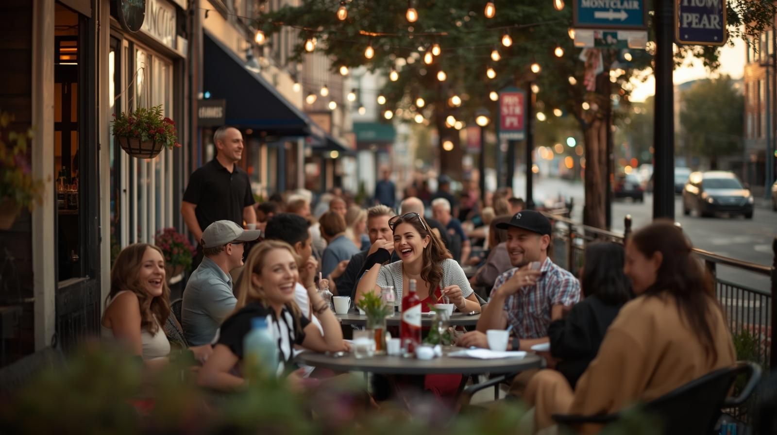 North Jersey residents dining outdoors and connecting during a local community event.