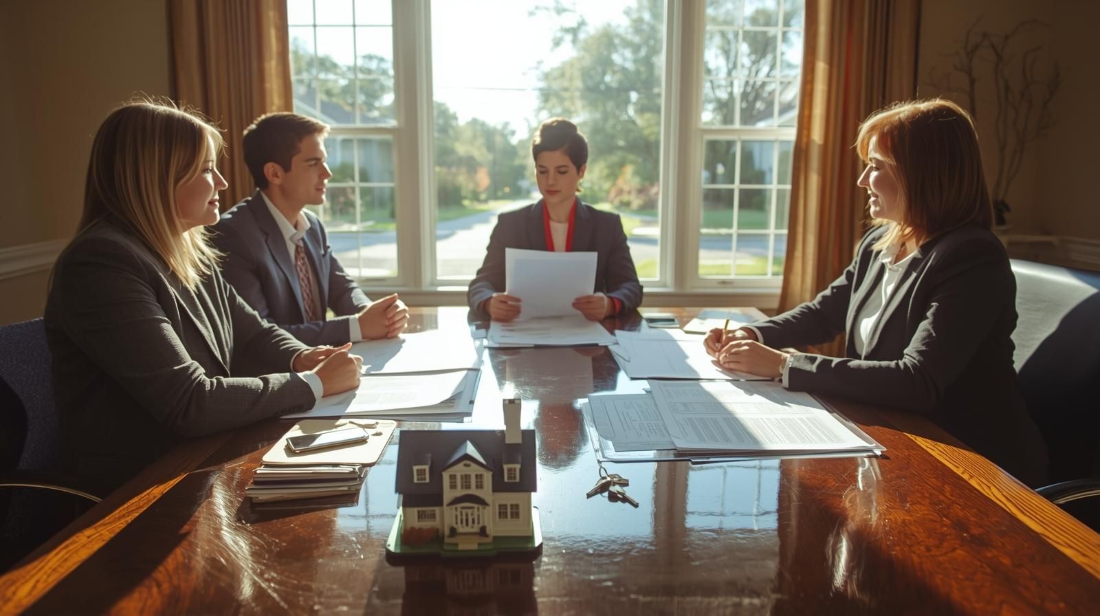 Family reviewing probate documents with a Realtor in Prospect Park NJ, illustrating how probate real estate works in New Jersey&rsquo;s smallest borough.