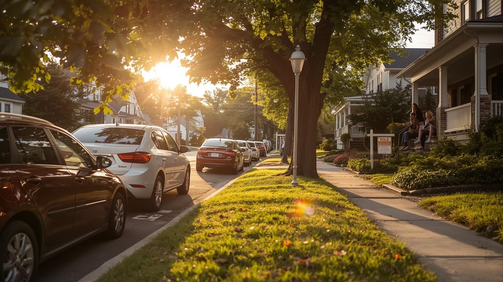 Sunlit residential street in Prospect Park NJ showcasing small-town charm and high-demand local real estate for estate sales in Passaic County.
