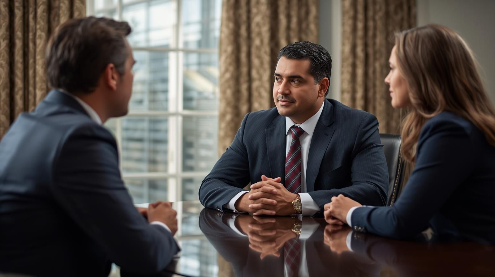 Realtor Johnny Rodriguez meeting with families and investors in North Haledon, NJ, explaining the benefits of working with a certified probate specialist.