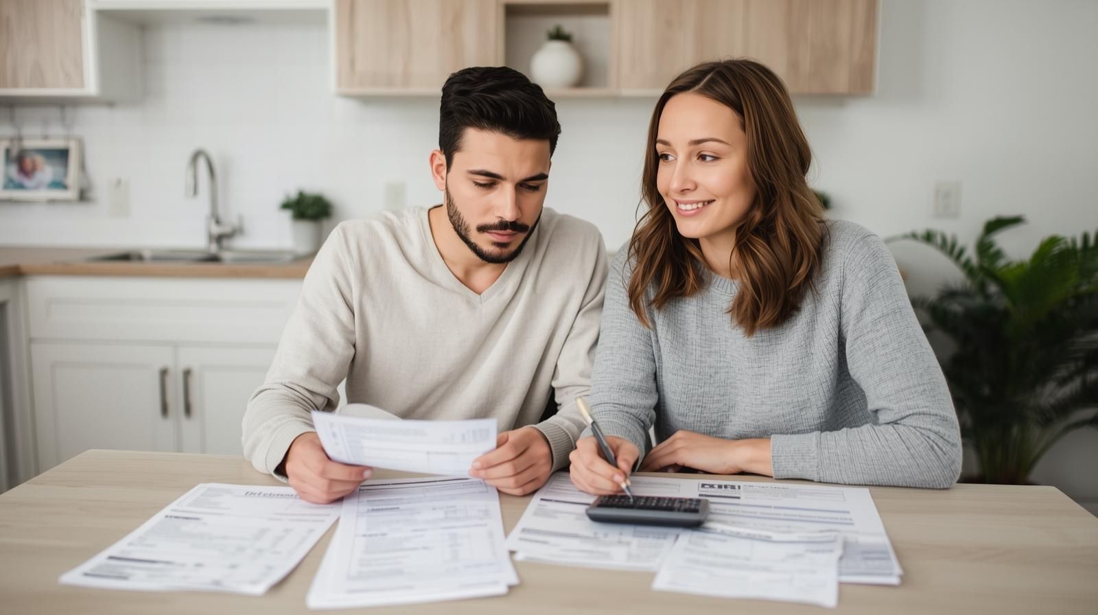 First-time homebuyers in North Haledon NJ reviewing hidden homeownership costs like taxes, utilities, and maintenance to create a post-closing budget.