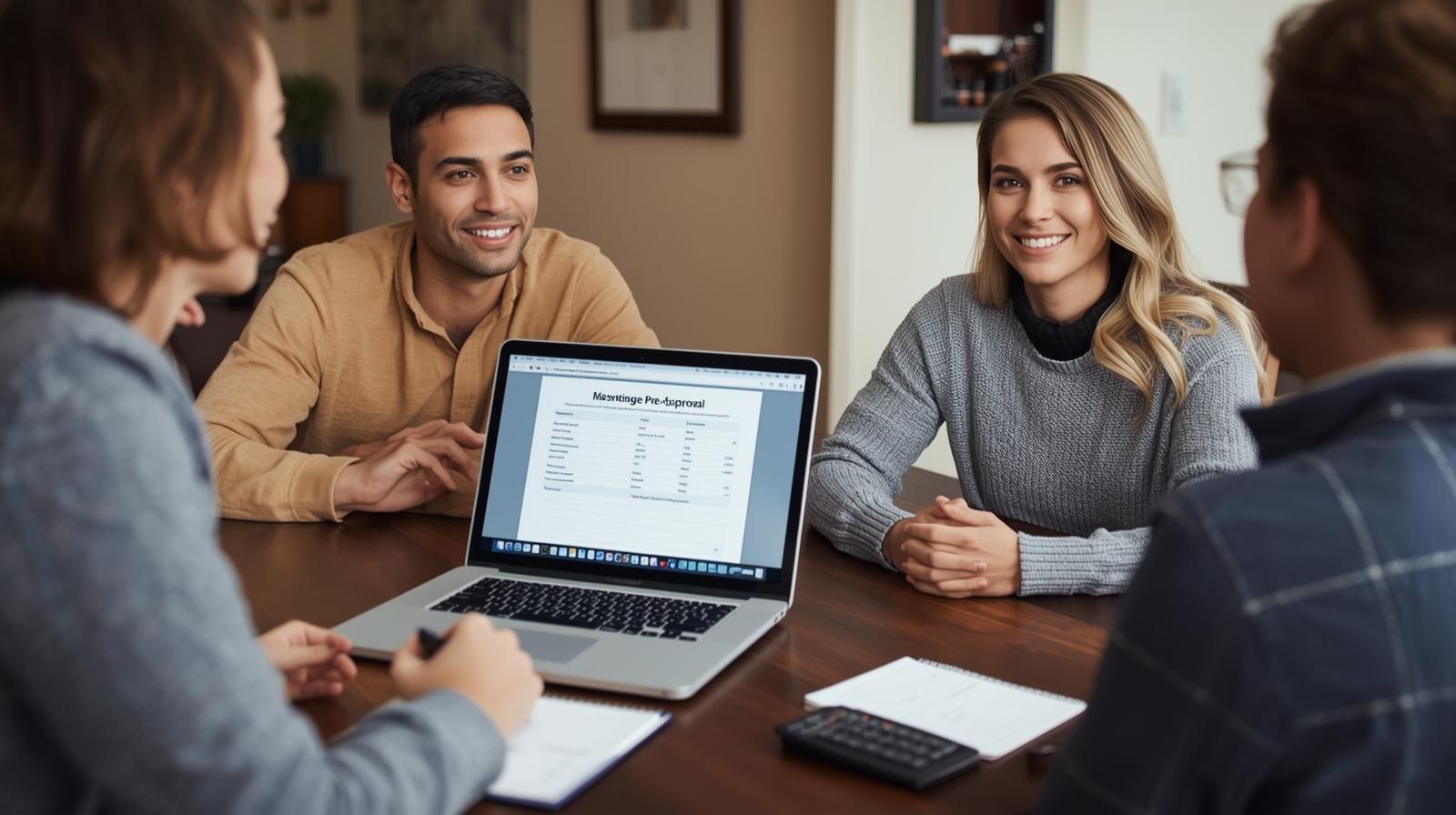 First-time homebuyers in North Haledon NJ meeting with Realtor Johnny Rodriguez to get pre-approved and plan their budget before house shopping.