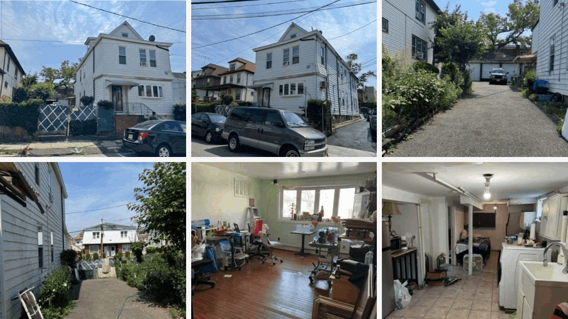 Two-family home for sale in Paterson NJ with 4 bedrooms, 2 baths, finished basement, bonus studio, and rare 3-car garage.