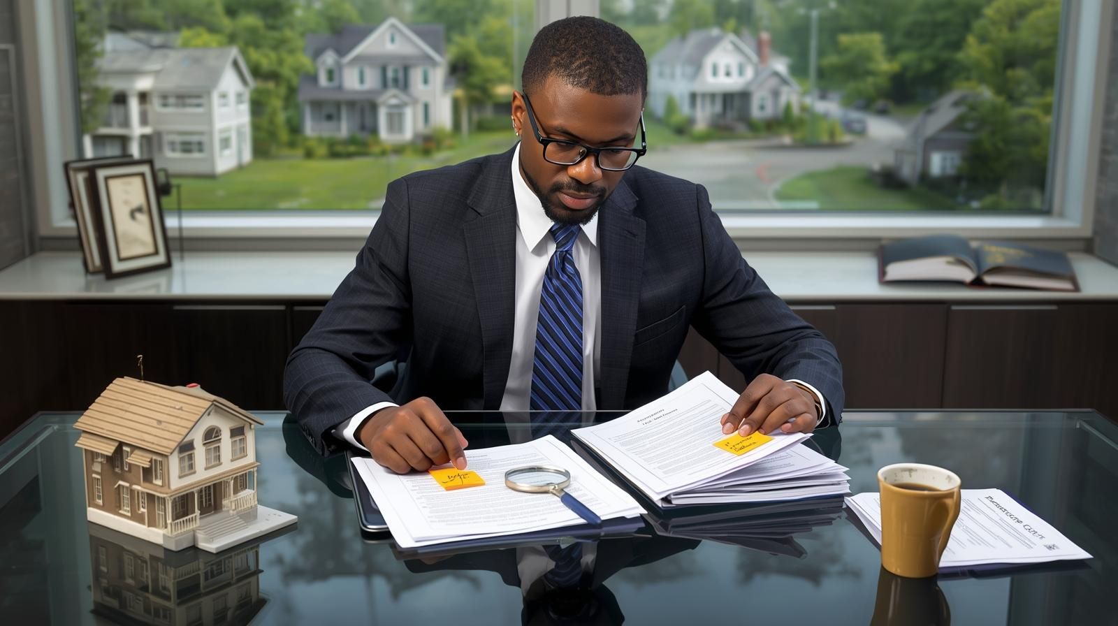 Probate real estate agent reviewing title documents to uncover liens, errors, and heir claims, helping families in Wanaque Borough clear clouded titles before selling.