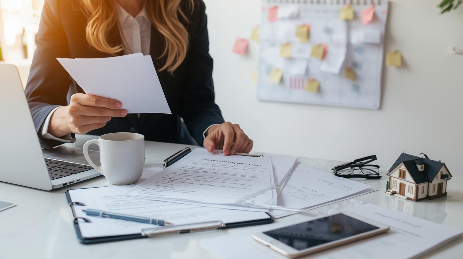 Certified probate real estate specialist in Wanaque Borough reviewing a detailed checklist for resolving title issues, ensuring documentation, and coordinating with heirs before selling a probate home.