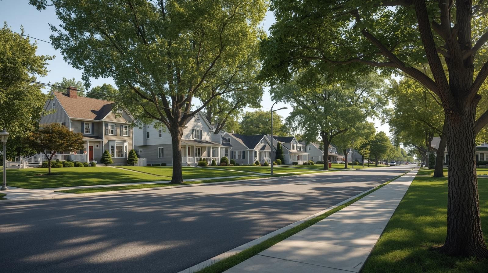 Tree-lined neighborhood near Rifle Camp Park in Woodland Park NJ with family homes and green scenery representing peaceful suburban living.