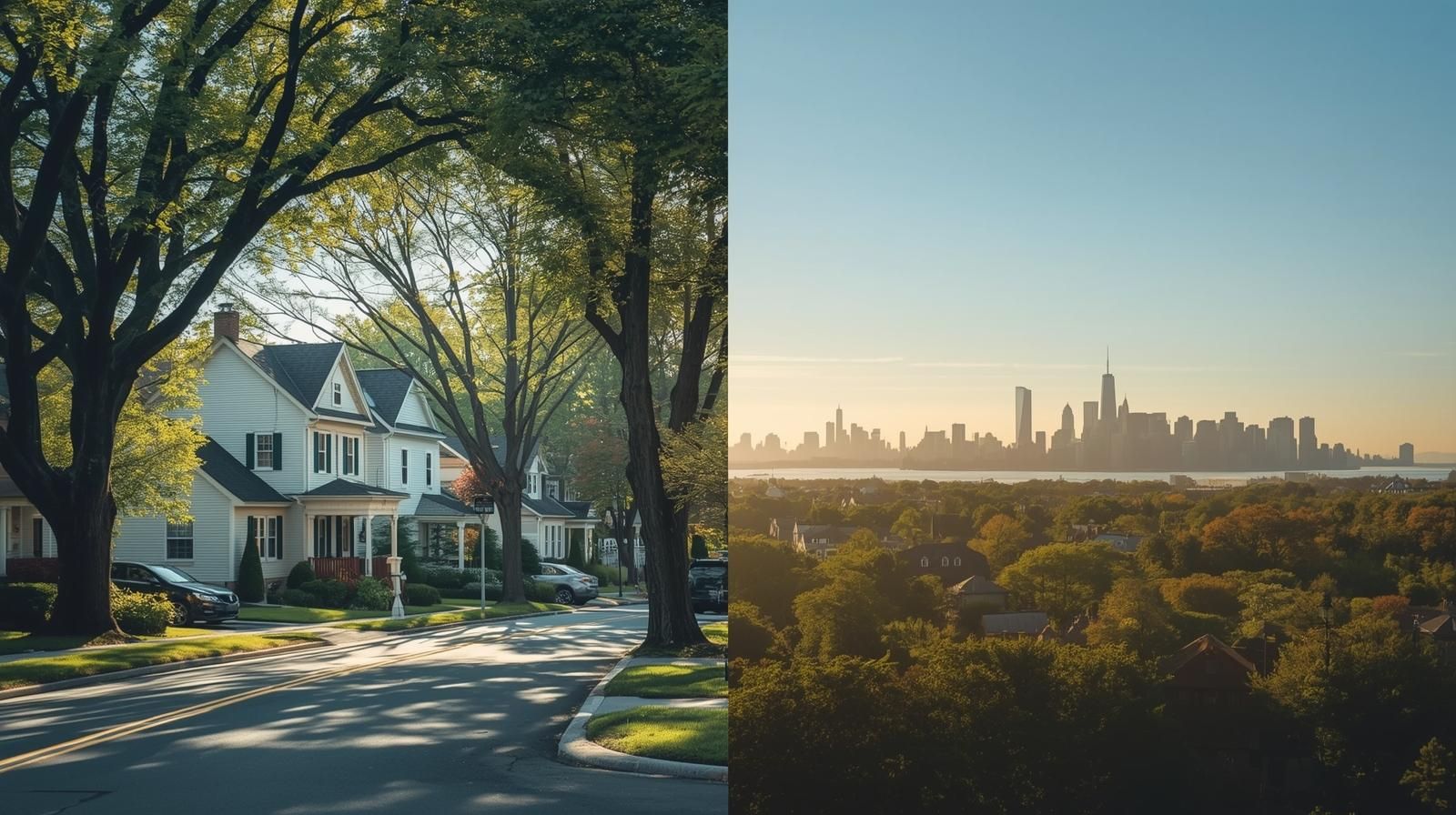 Morning commute from Woodland Park NJ toward New York City, showing the balance between suburban peace and easy urban access.