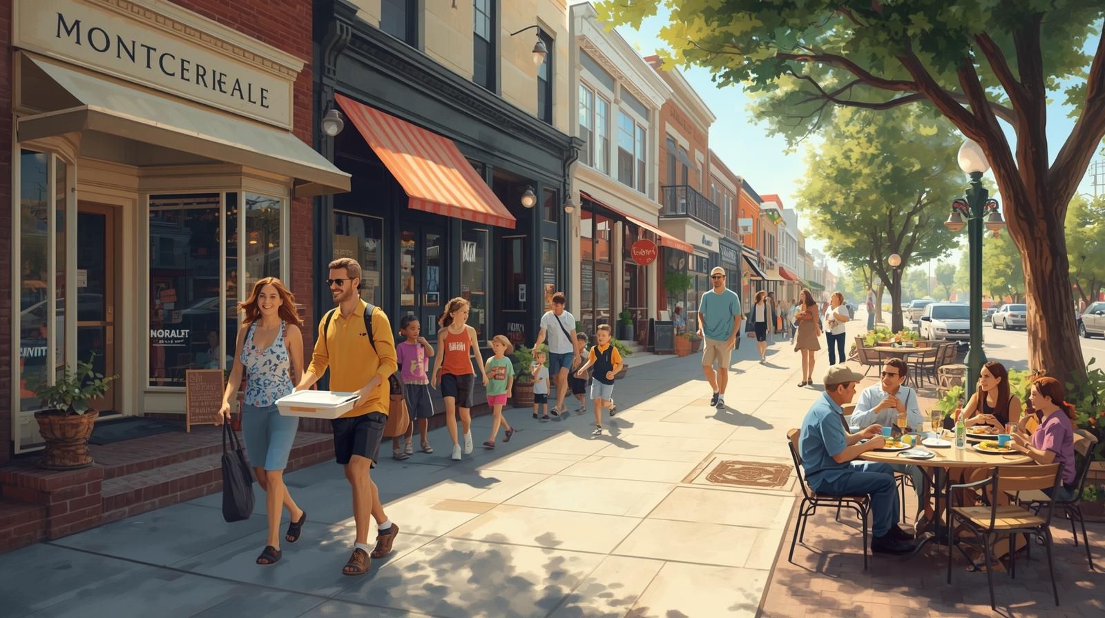 Families and residents enjoying downtown Montclair, reflecting the community lifestyle and culture that make North Jersey living special.