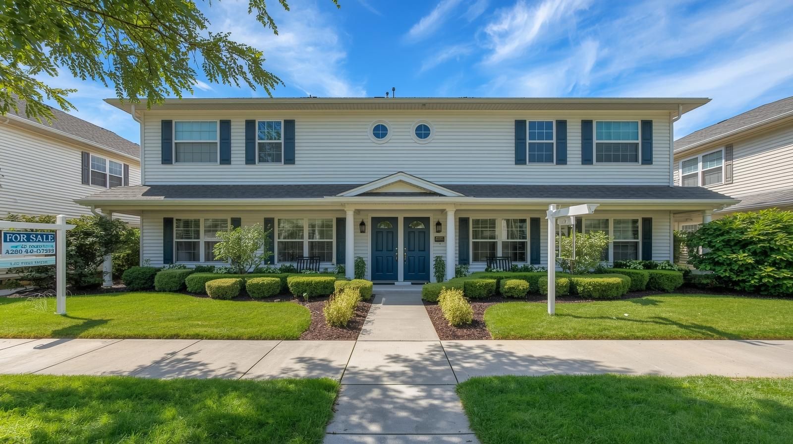 Modern multi-family home for sale in Woodland Park NJ showcasing spacious lot and curb appeal.