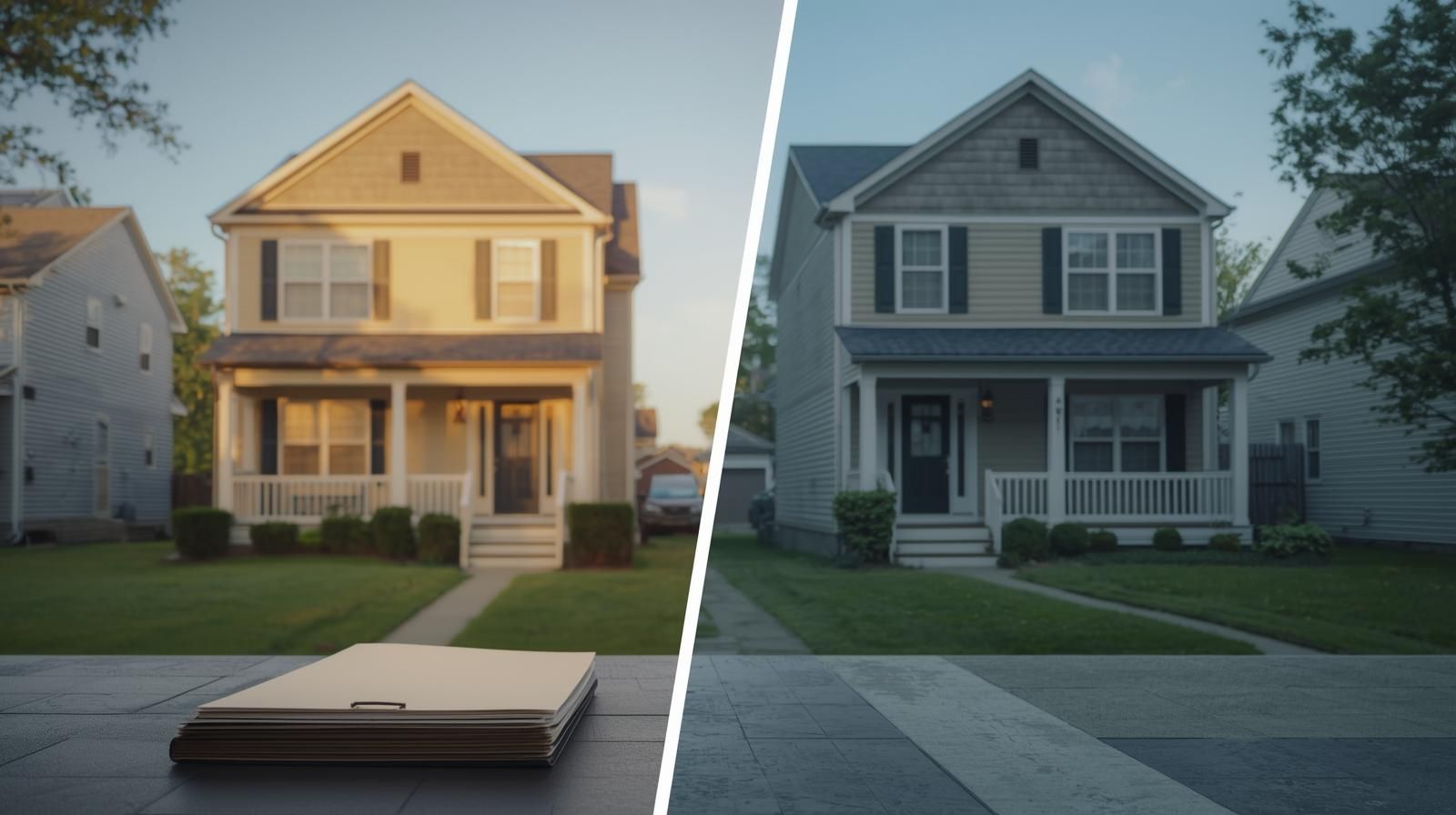 Visual comparison showing the difference between a short sale and foreclosure in New Jersey