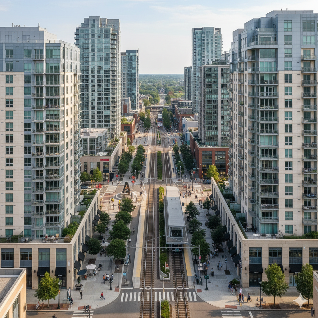Modern high-rise luxury condos in Passaic County with transit access and walkable downtown living in North Jersey