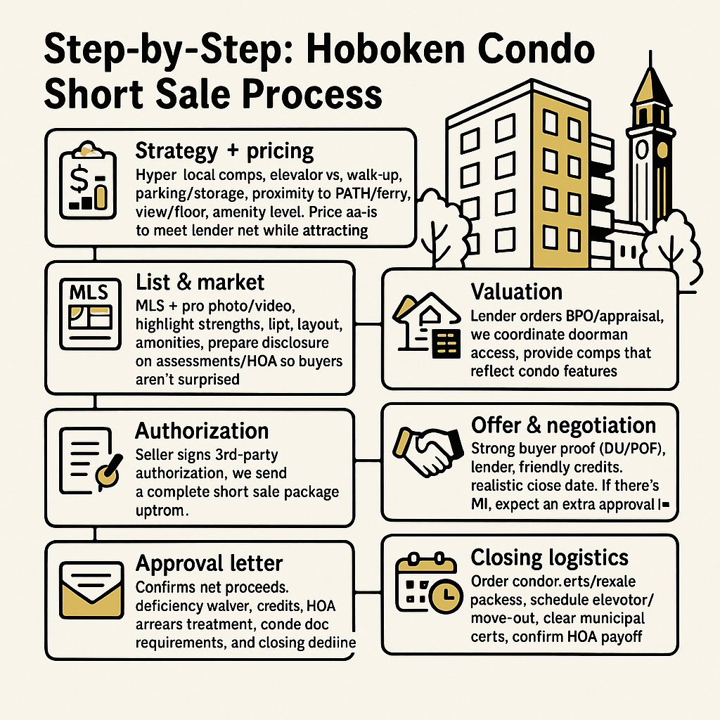 Step by step Hoboken short sale guide for condos, from pricing to closing.