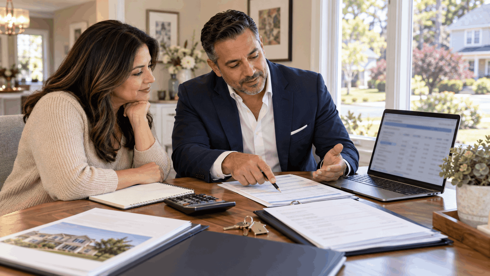 North Jersey real estate agent reviewing seller net proceeds, closing costs, mortgage payoff, and estimated home sale profits with a homeowner in Clifton, NJ.