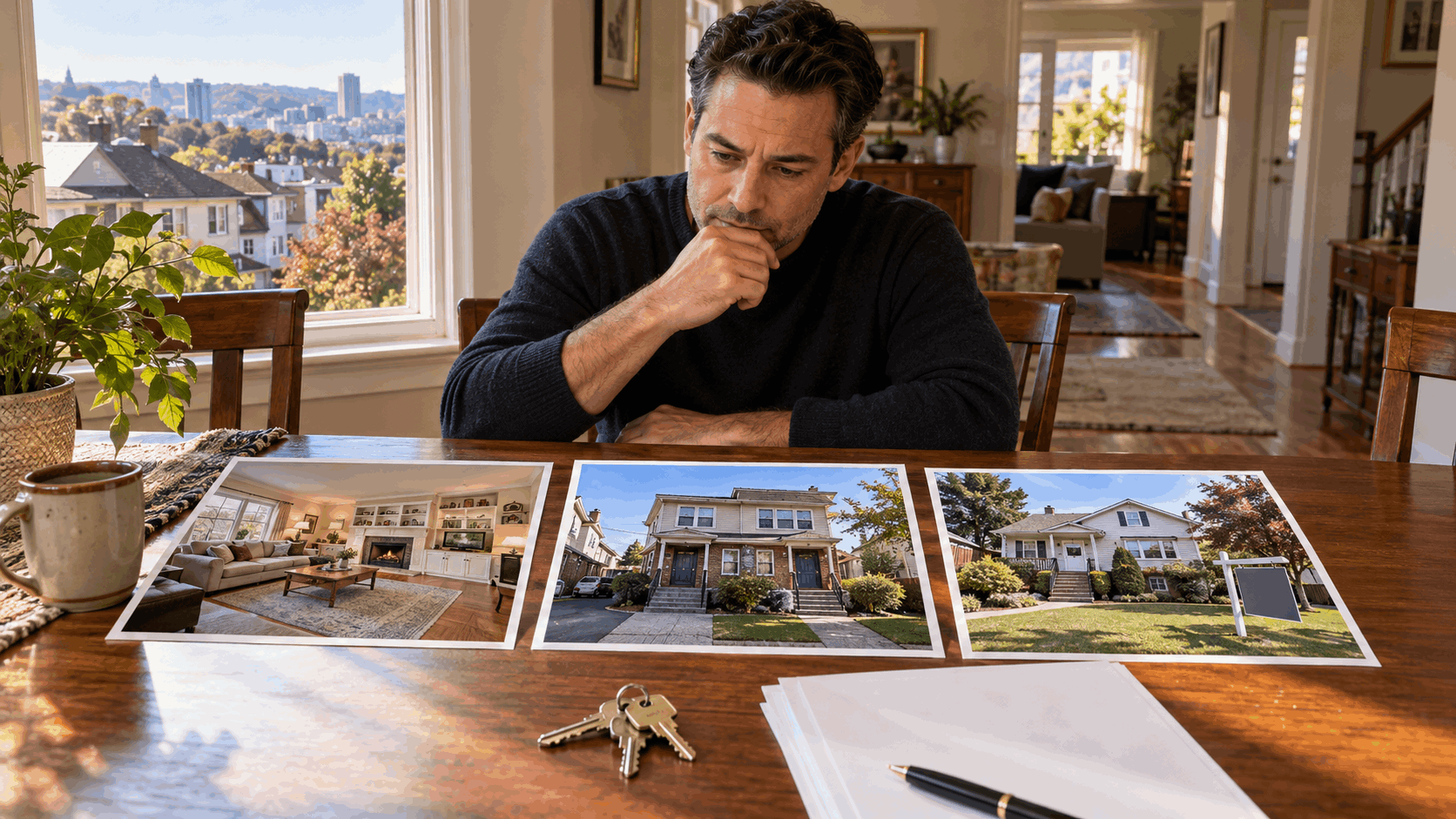 Homeowner in Clifton, NJ, comparing three options for an inherited house: keeping the property, renting it out, or selling it.