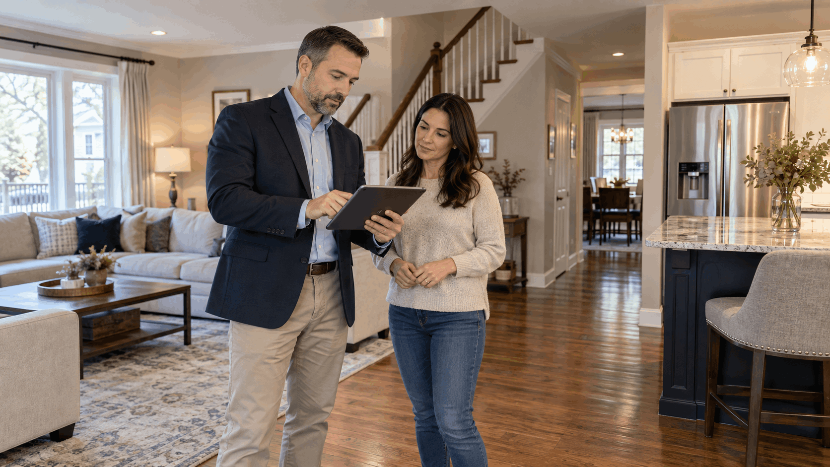 Property assessor reviewing a Clifton NJ home with the homeowner during the 2026 property revaluation process.