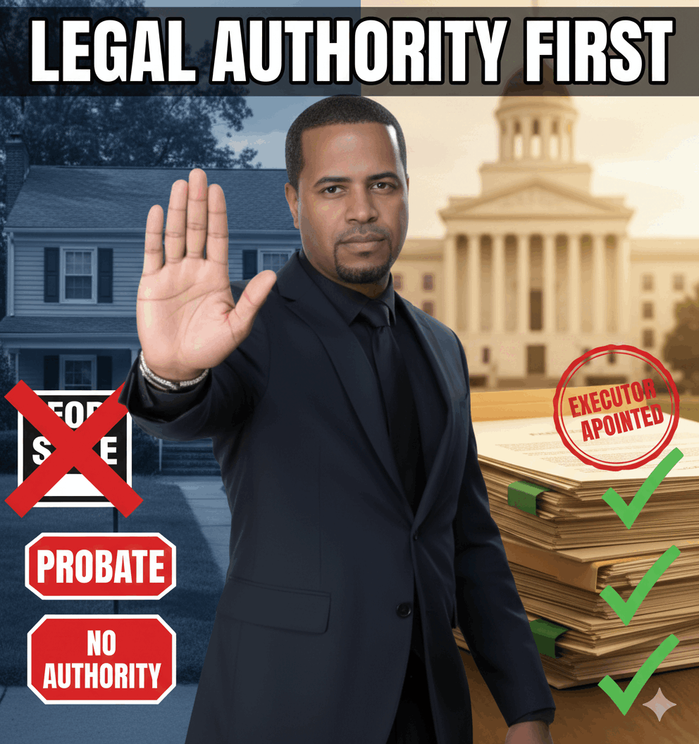 Probate real estate expert showing that legal authority is required before selling a probate property in Bergen County, New Jersey.