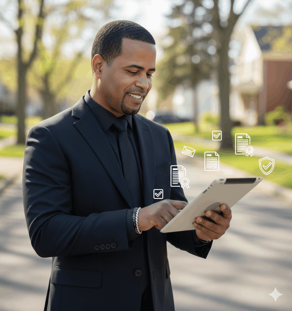 North Jersey Short Sale Certified real estate agent reviewing lender documents on a tablet, demonstrating expert short sale negotiation and protection for Passaic County homeowners in 2026.