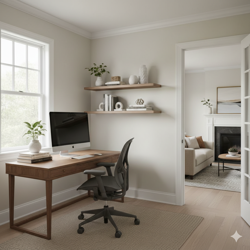 Evolution of hybrid work Passaic County homes showing a dedicated home office separated from living space