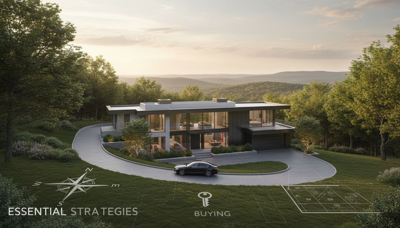 Modern luxury home in Franklin Lakes NJ illustrating essential strategies for buying a luxury home in Bergen County, showcasing premium design, privacy, and high-end real estate market insights