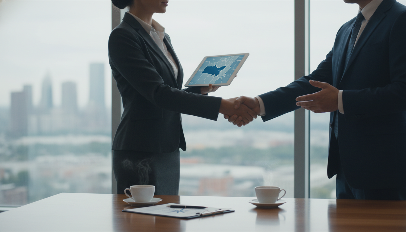 Luxury real estate consultation with professional agent and homeowner reviewing property strategy, supporting luxury home improvements value, estate property upgrades, and high end home renovations ROI in North Jersey