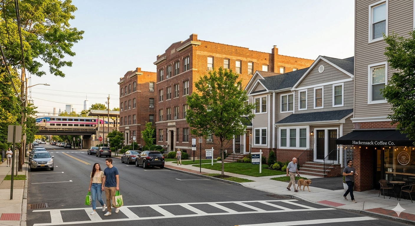 Hackensack NJ neighborhood with apartments and homes representing affordable entry points in the Bergen County housing market 2026