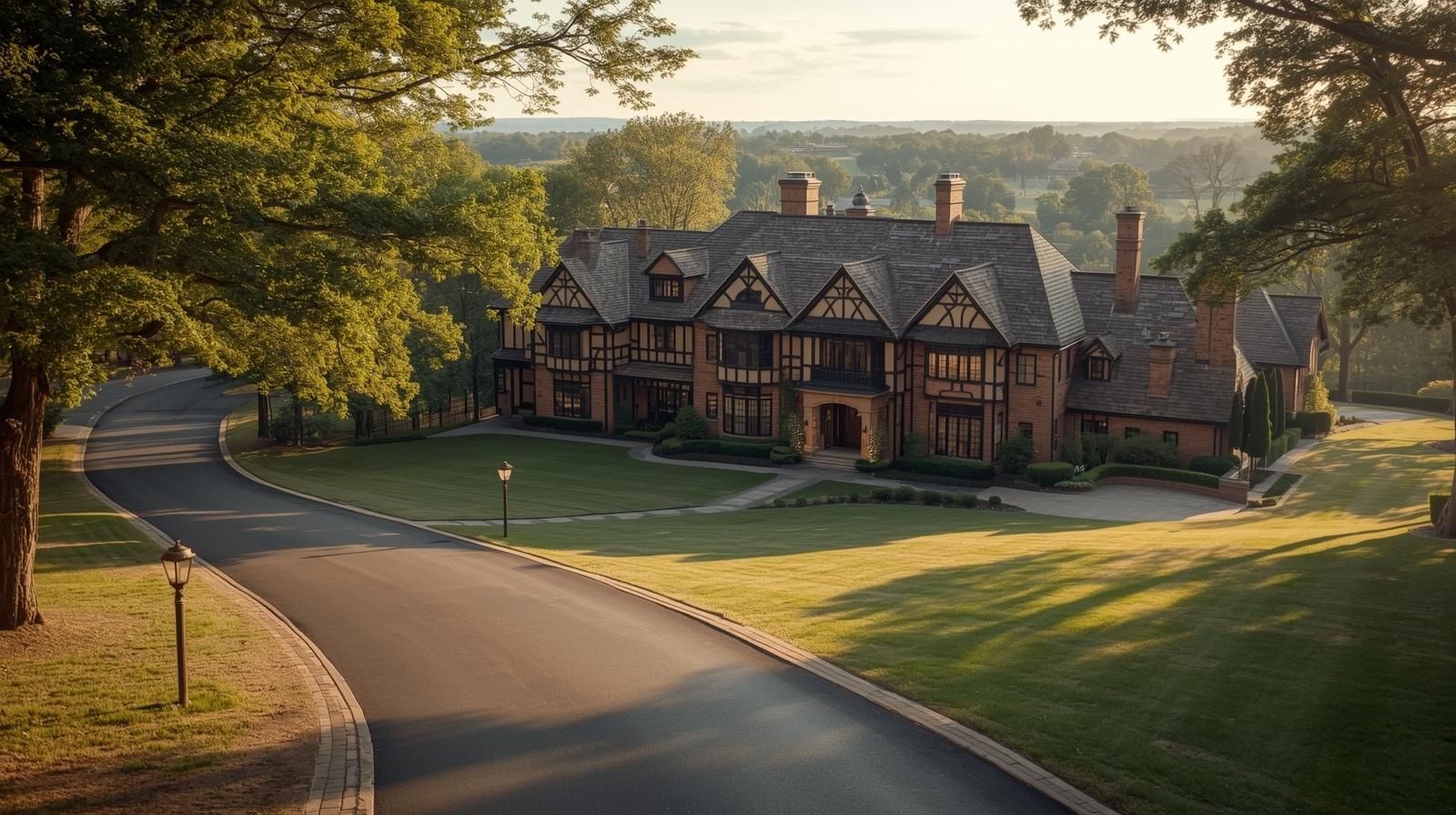Tudor-style home in Montclair Heights Clifton NJ with large lot and tree-lined street