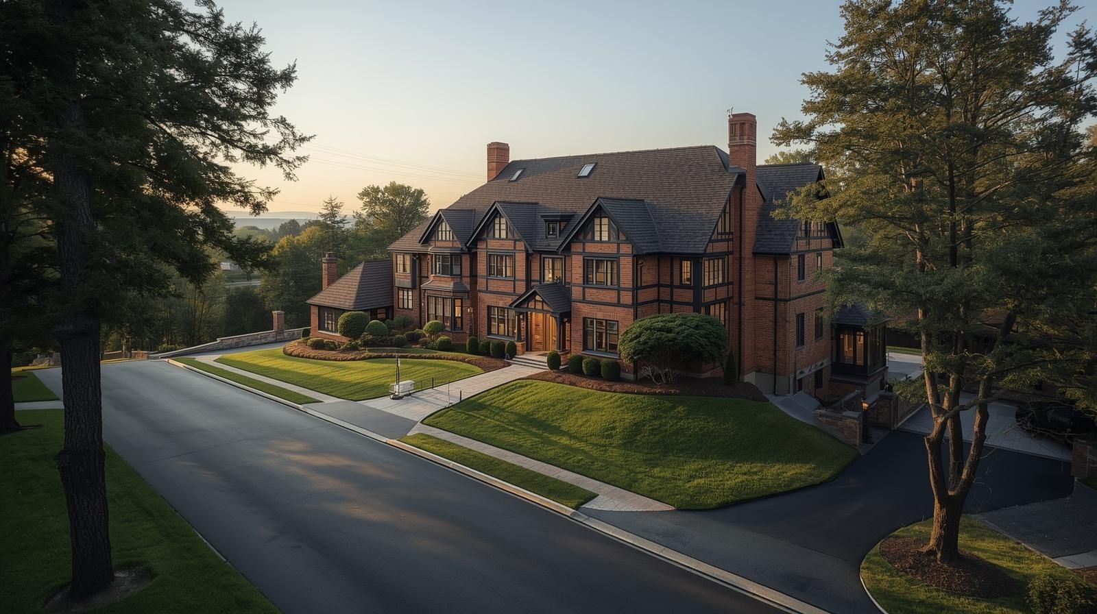 Tudor-style home in Montclair Heights Clifton NJ with elevated lot and tree-lined street