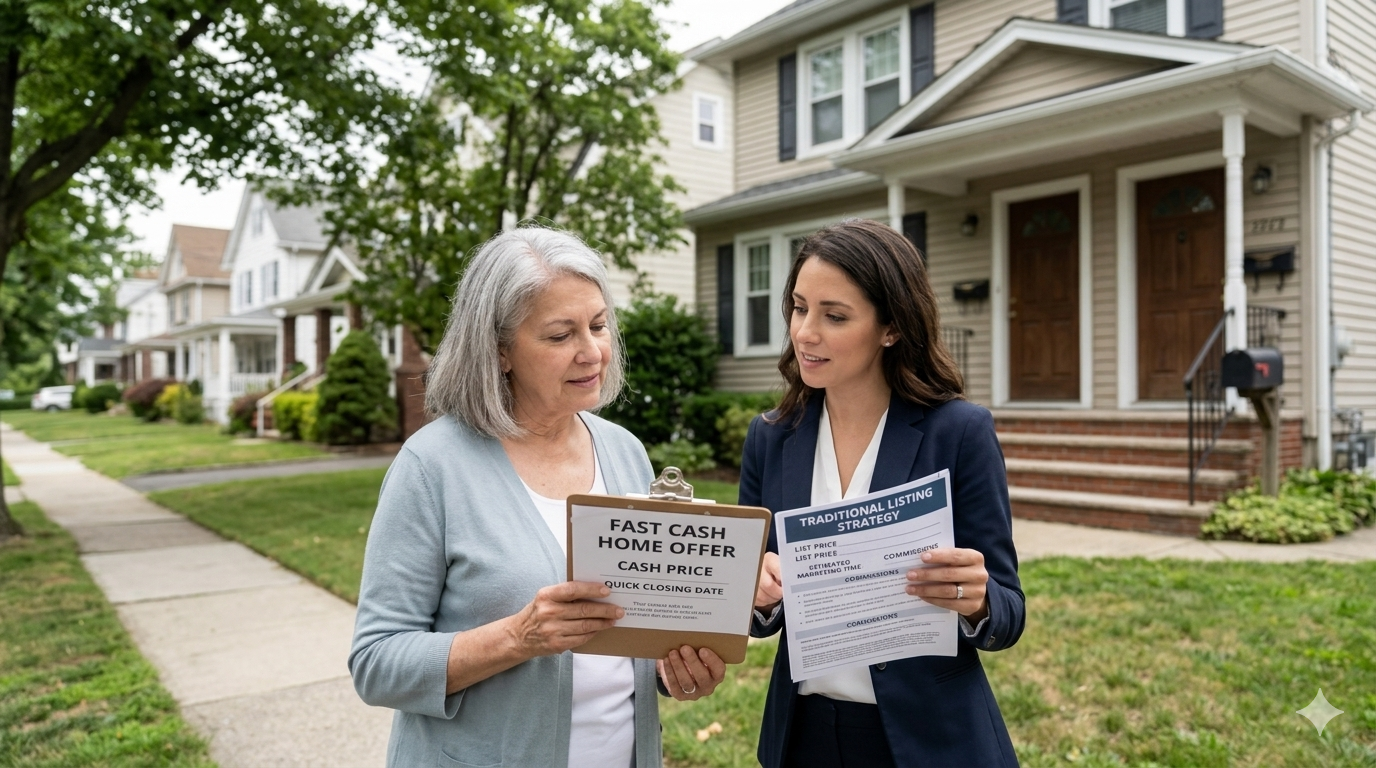 Comparing fast cash buyer vs traditional listing when selling an inherited home in Prospect Park NJ