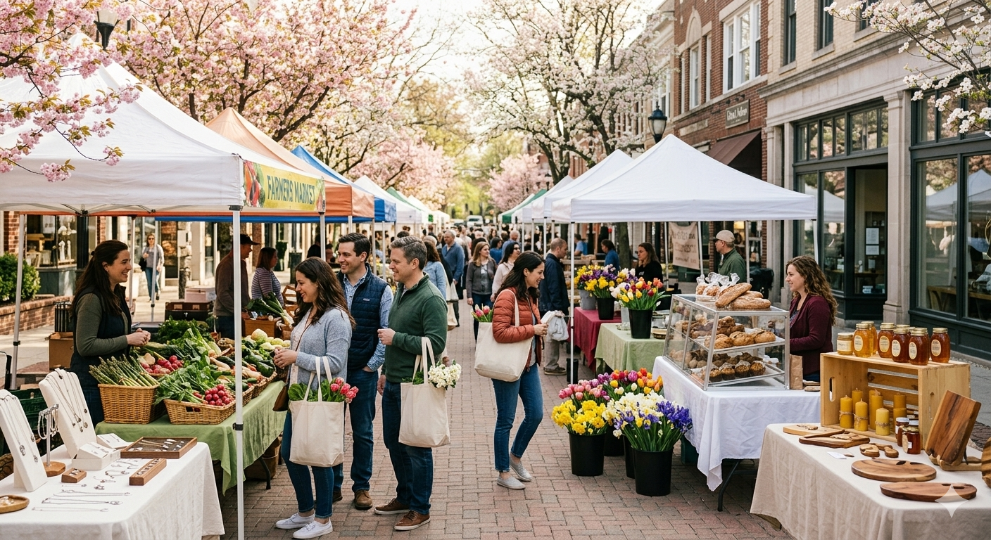 North Jersey farmers market spring weekend with fresh produce and artisan vendors