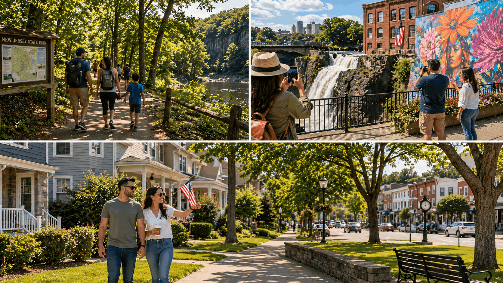 Free things to do in North Jersey featuring New Jersey state parks, scenic photo tour spots, Paterson Great Falls, local murals, and neighborhood tours before buying a home.