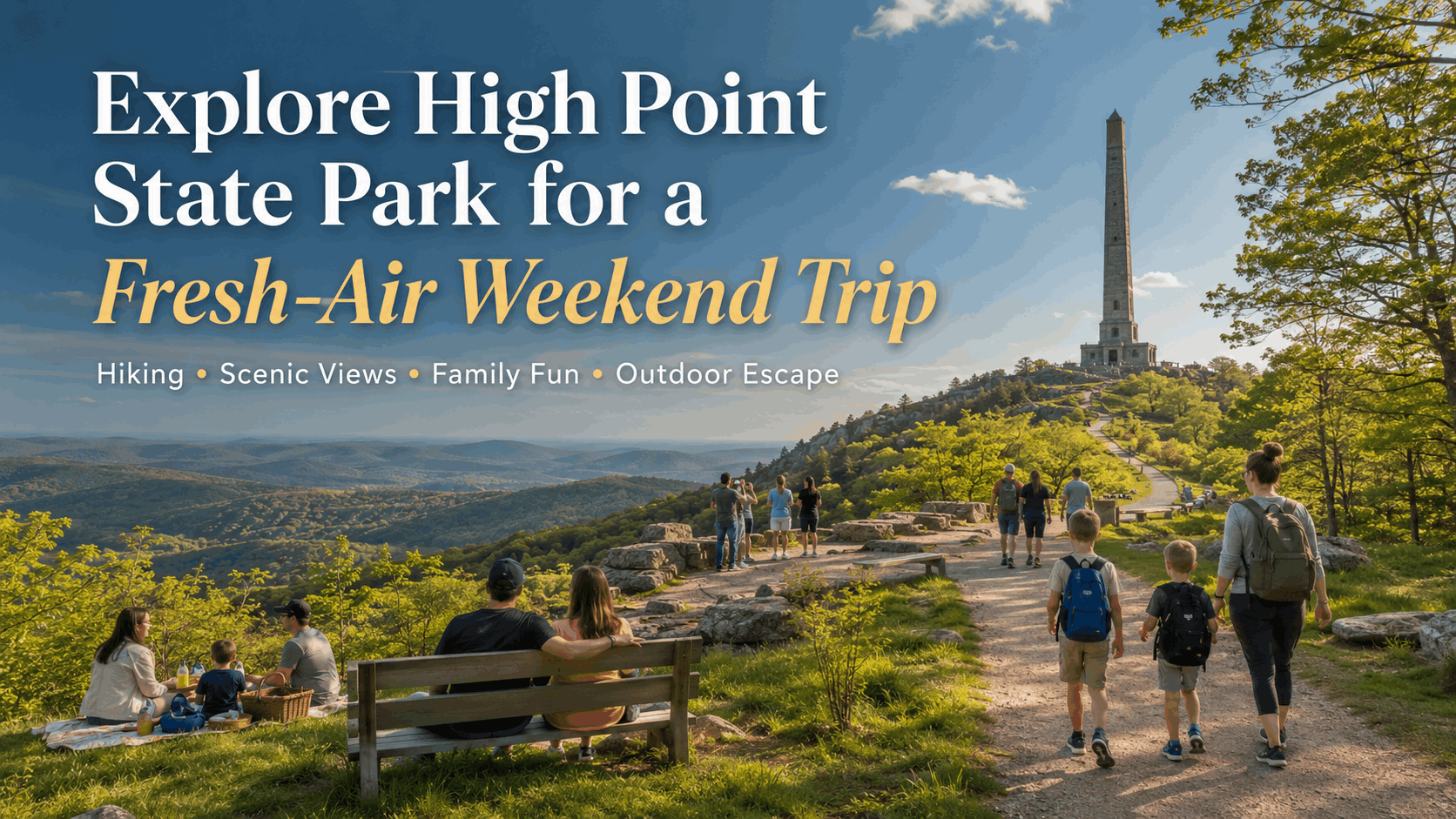 High Point State Park weekend trip with hiking trails, scenic views, families, and outdoor recreation in New Jersey.