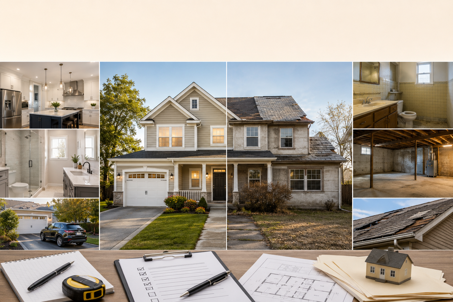Hackensack NJ home value factors showing updated kitchen, bathroom, parking, garage, curb appeal, roof condition, basement repairs, and inspection checklist for sellers