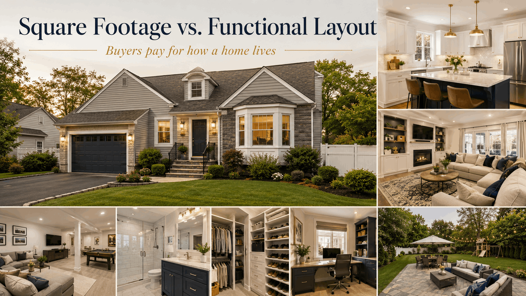 Haledon NJ home with functional layout features, including updated kitchen, bright living room, finished basement, home office, clean bathroom, storage, yard space, parking, and flexible living areas that help increase buyer appeal.