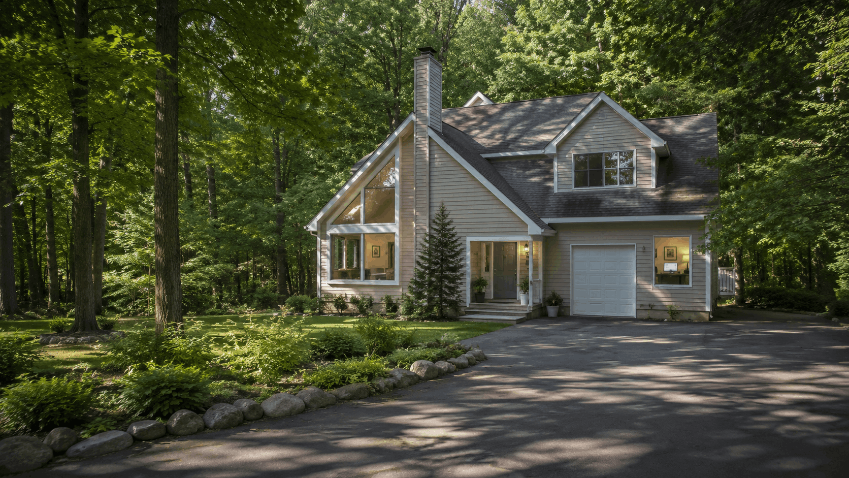 Quiet wooded home near Newfoundland NJ showing private lifestyle for buyers comparing distance to Clifton NJ and North Jersey living options.