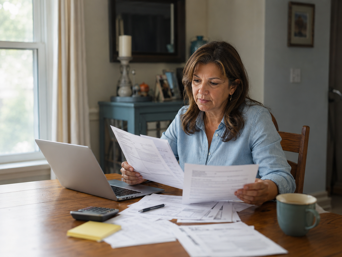 Hudson County homeowner reviewing mortgage documents before considering a short sale.