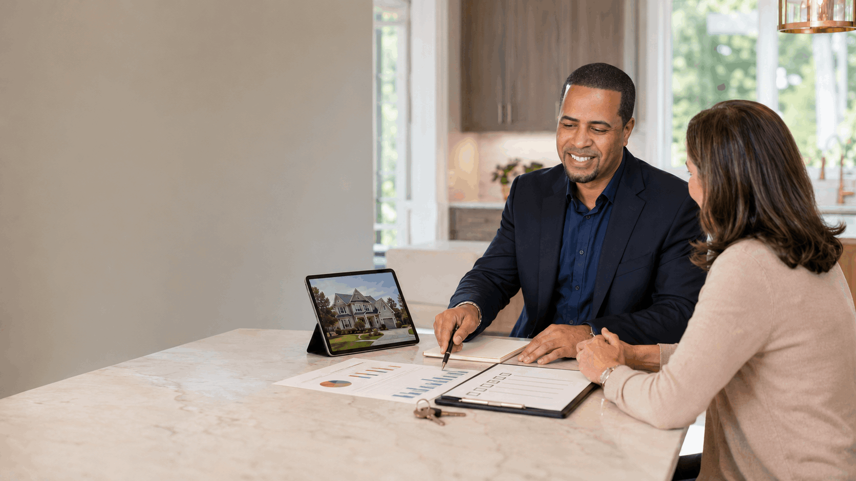 Johnny Rodriguez explaining probate real estate options to a North Jersey executor.