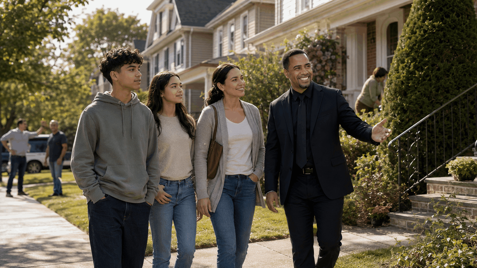 Editorial reenactment of a buyer finding the right home and location in Clifton NJ