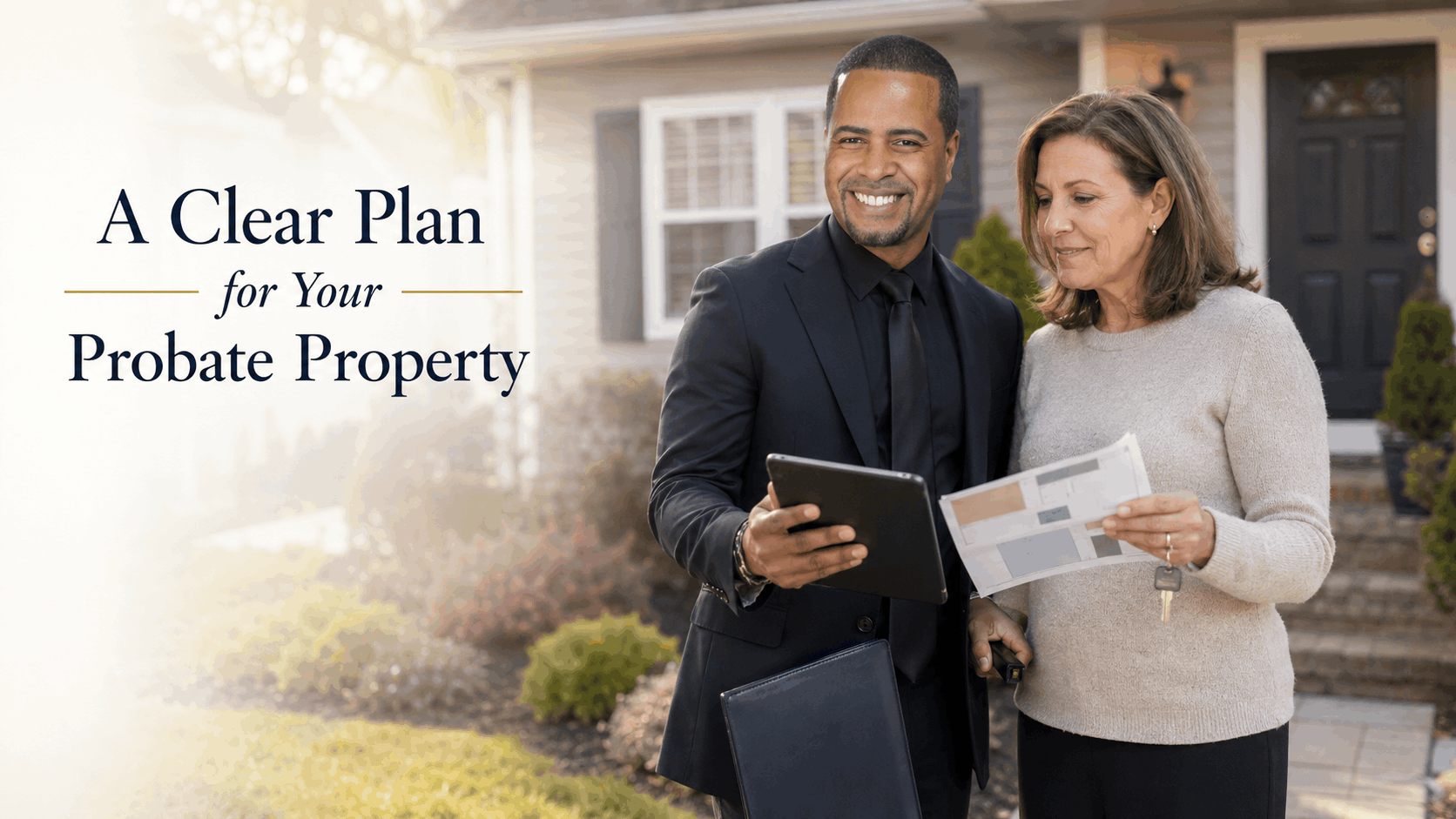 Johnny Rodriguez helping a New Jersey executor plan the next steps for a probate property