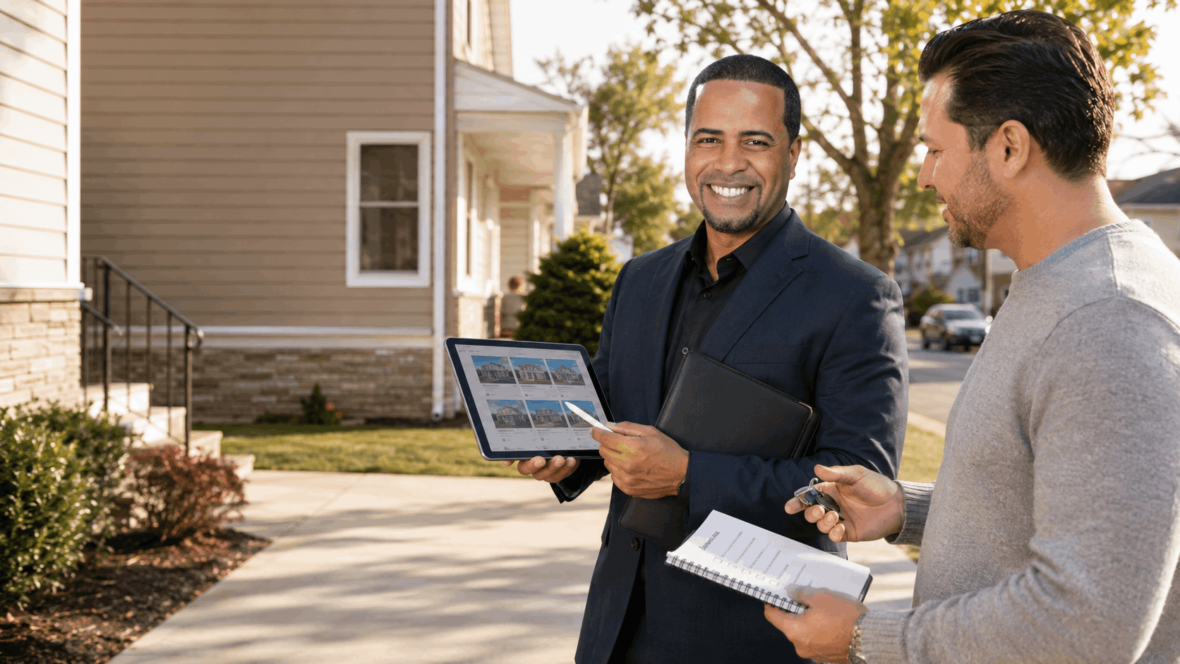 Johnny Rodriguez helping a buyer create a plan for moving to Clifton New Jersey