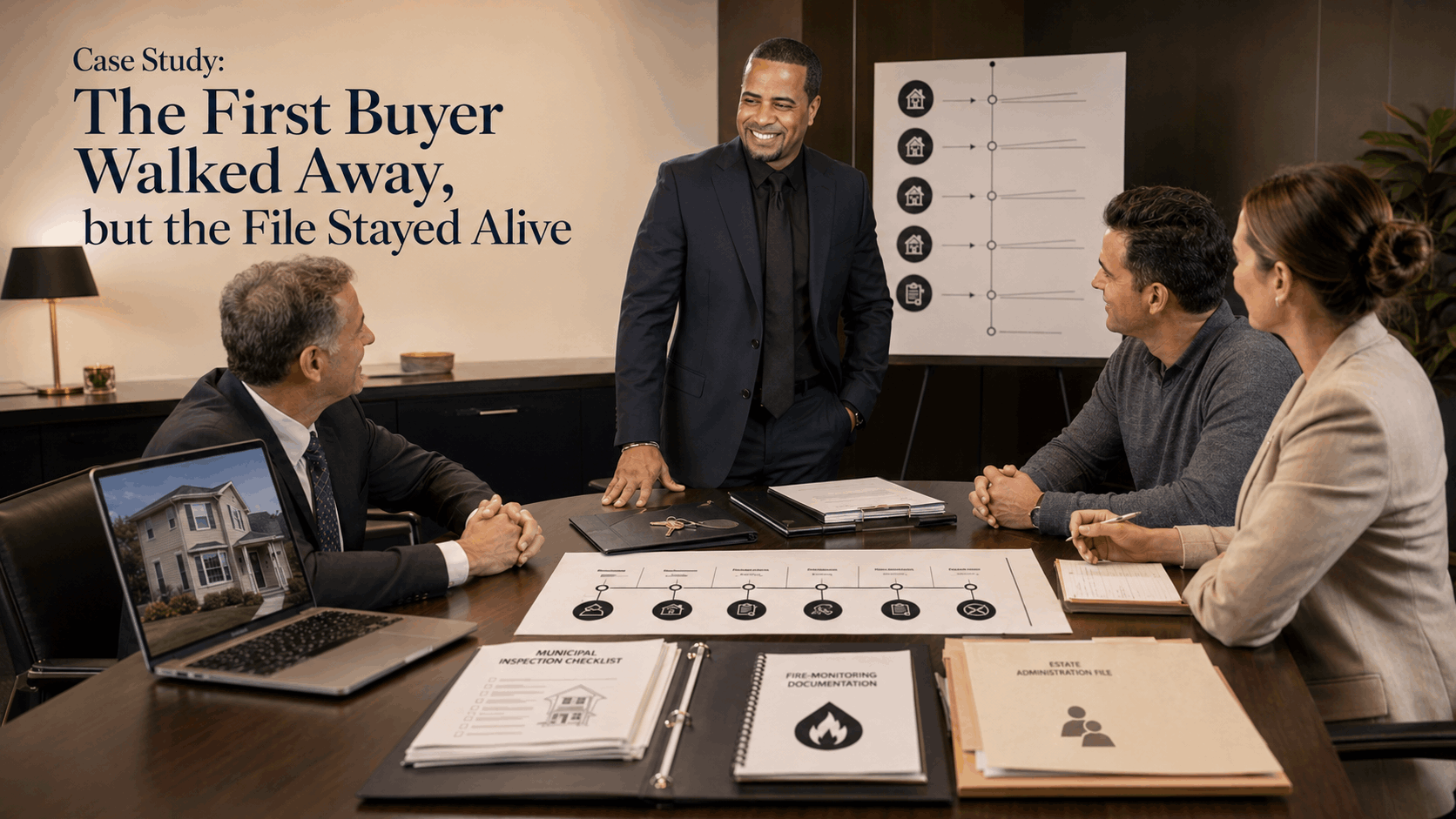 Johnny Rodriguez coordinating a backup buyer for a complicated North Jersey estate sale
