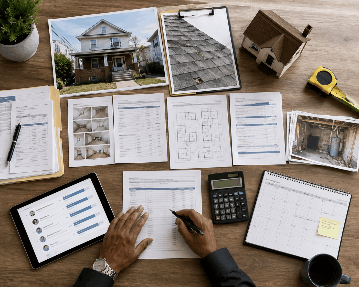 Repair estimates and property expenses used to evaluate a cash offer for a Passaic County home.