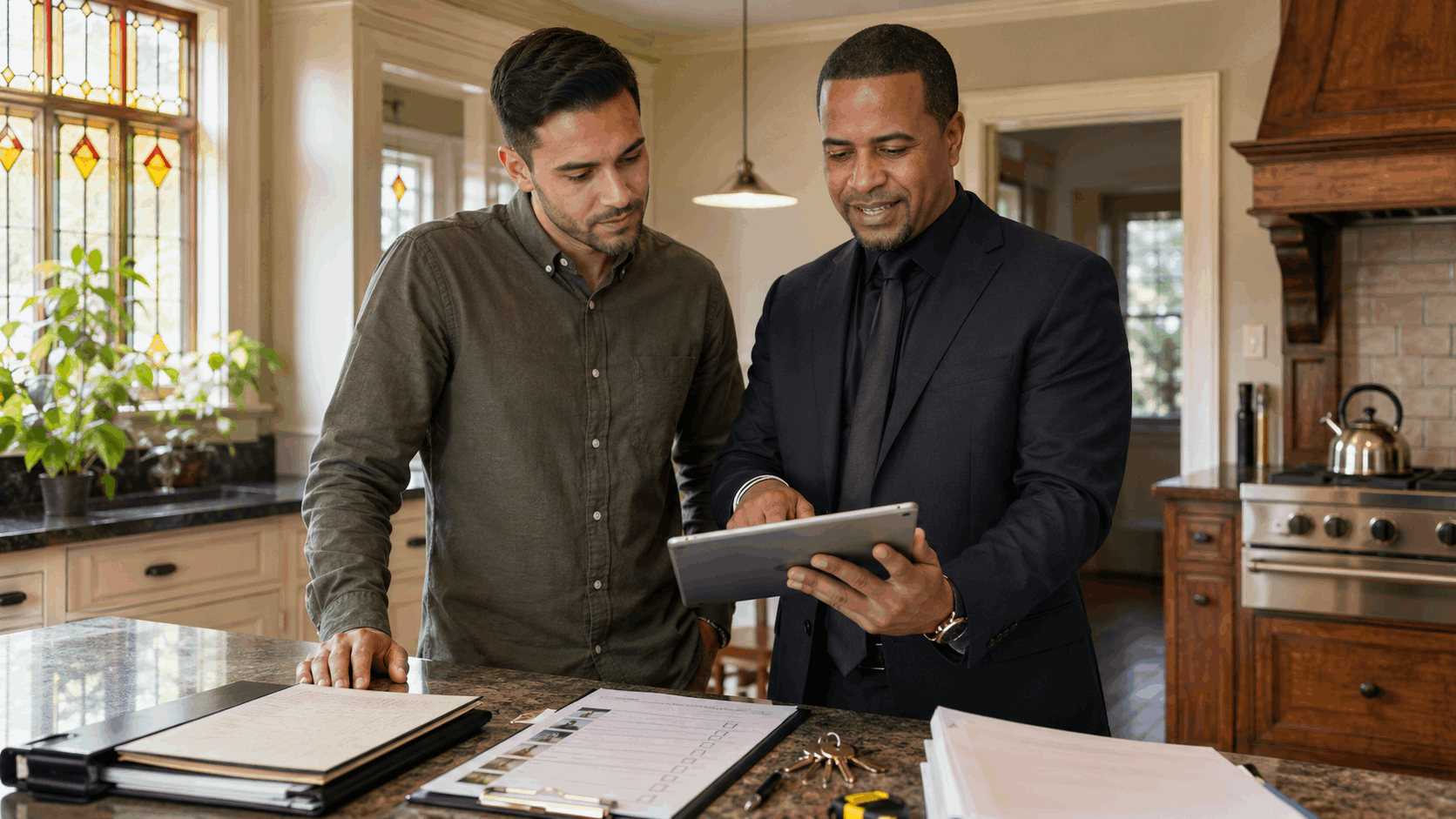 Johnny Rodriguez reviews taxes, inspections, permits, and commuting with a Ridgewood homebuyer.