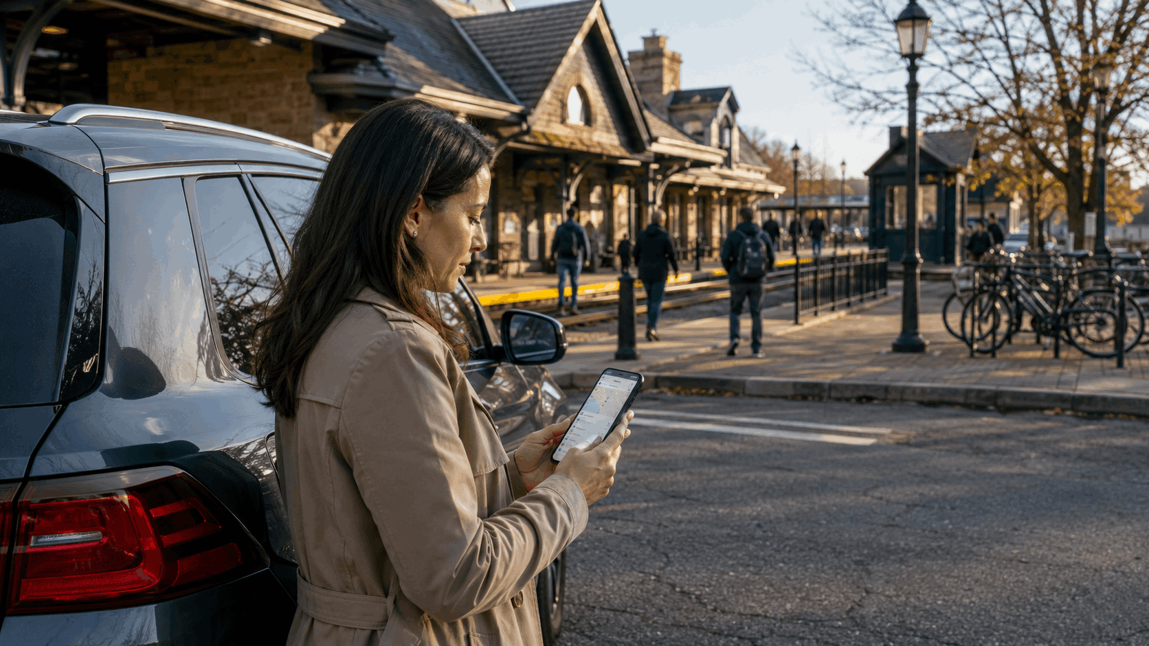Homebuyer reviews commuter parking and station access near Ridgewood Station in New Jersey.