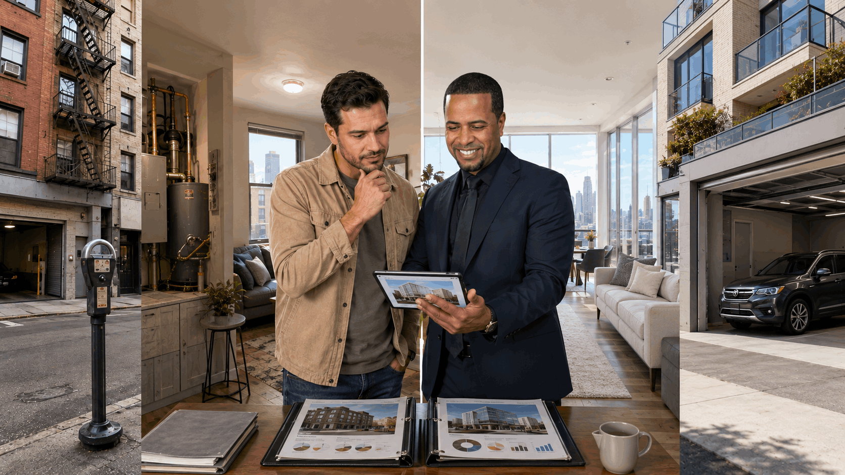First-time buyer comparing two Hudson County condos with different monthly ownership costs.