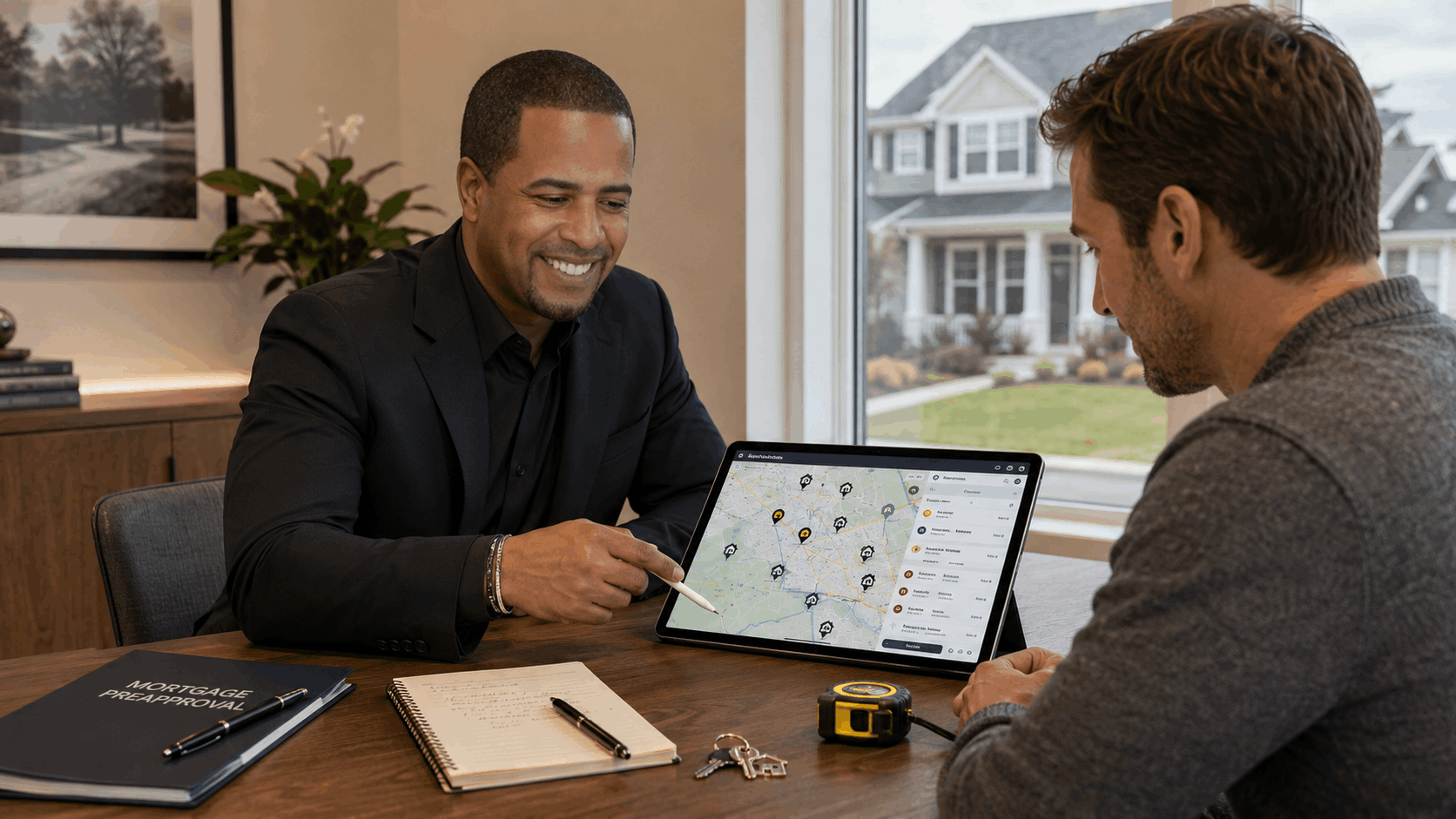 Johnny Rodriguez creating a customized North Jersey home search for a buyer.