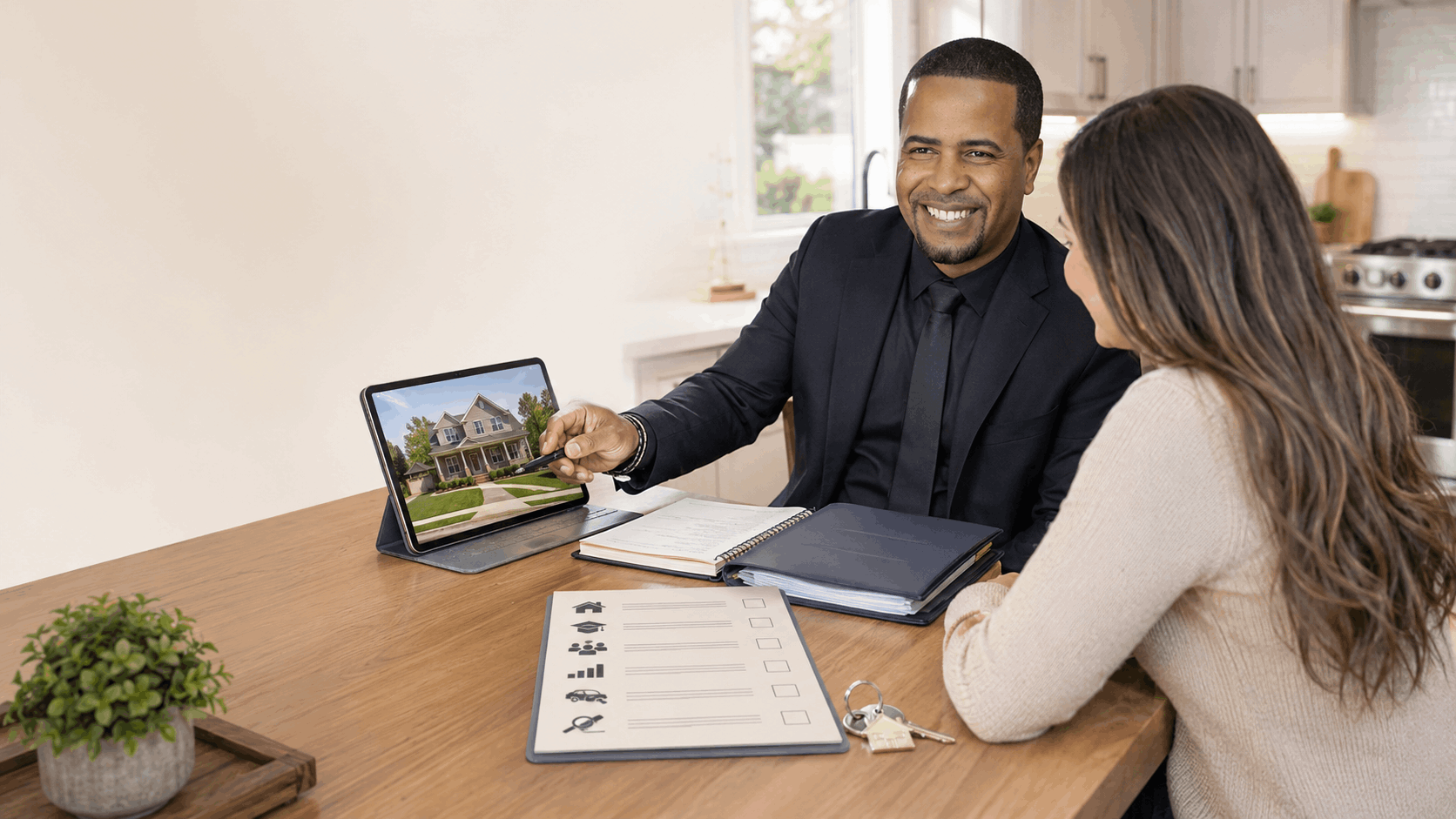 Johnny Rodriguez preparing a personalized North Jersey homebuying plan with a buyer.