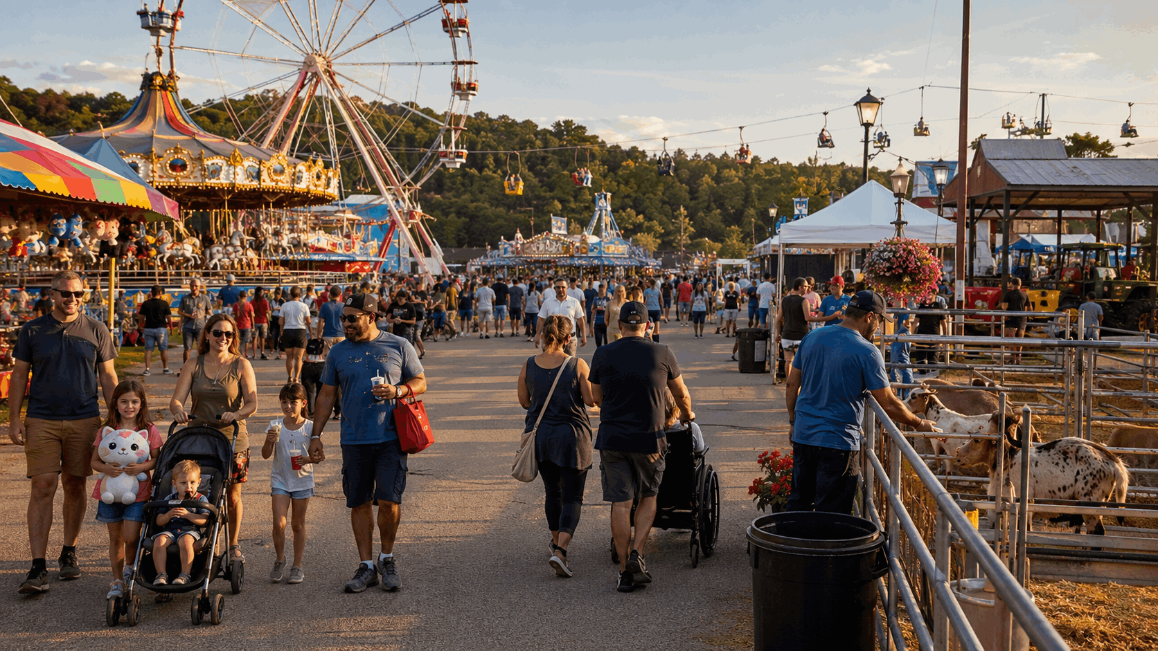 Families enjoying the New Jersey State Fair in Augusta