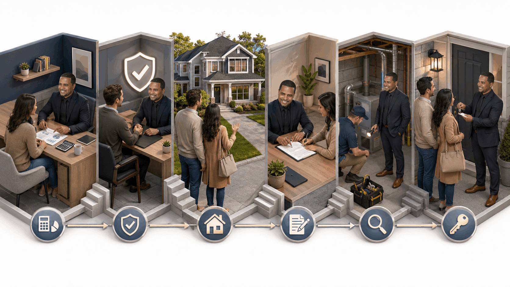 Johnny Rodriguez guides a North Jersey homebuyer through budgeting, mortgage approval, home tours, inspection, contract signing, and closing.