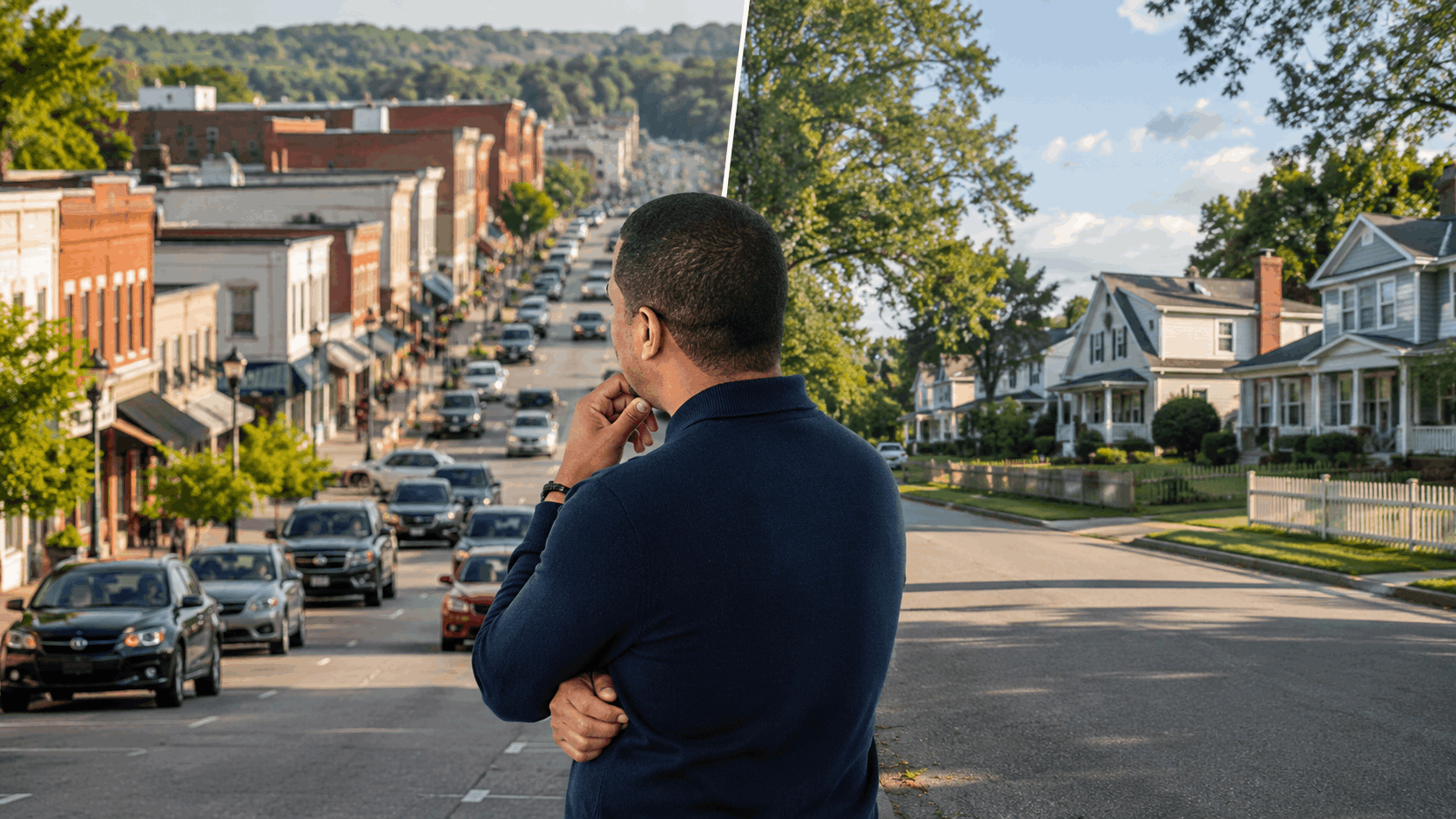 Buyer comparing a busy North Jersey town with a quiet North Haledon residential neighborhood.
