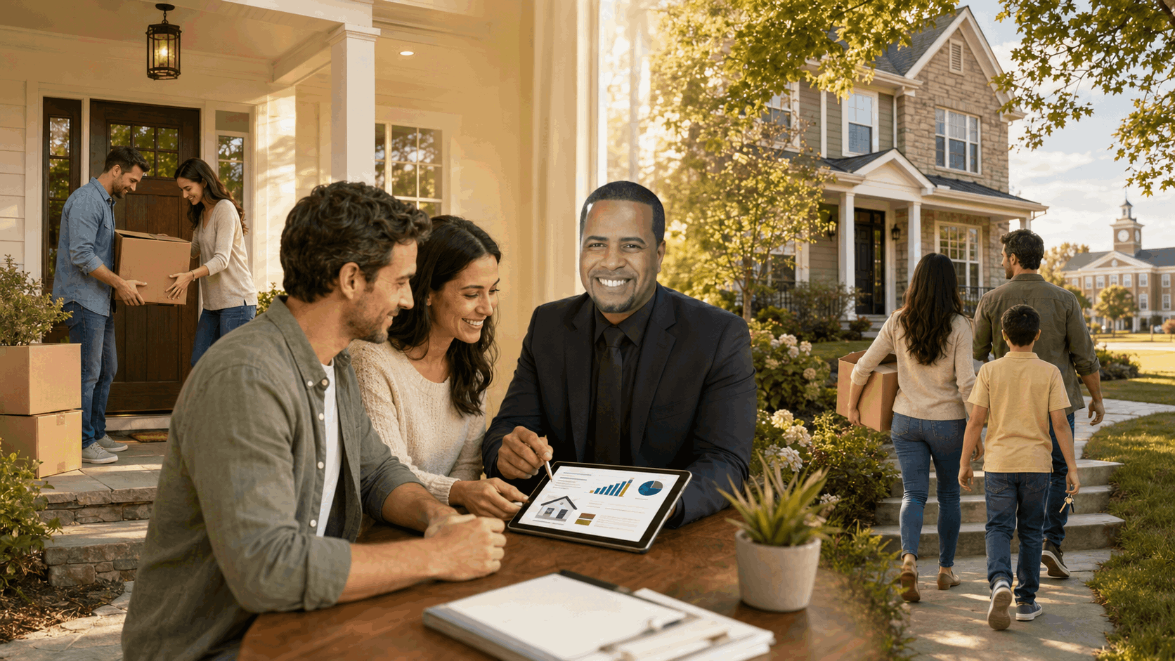 Johnny Rodriguez helping a North Jersey family sell their current home, review its value, and move near a public school.